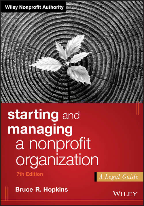 Book cover of Starting and Managing a Nonprofit Organization: A Legal Guide