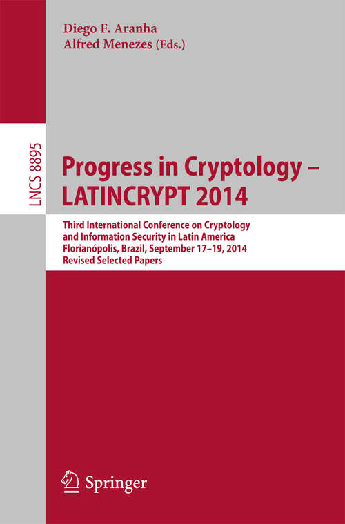 Book cover of Progress in Cryptology - LATINCRYPT 2014