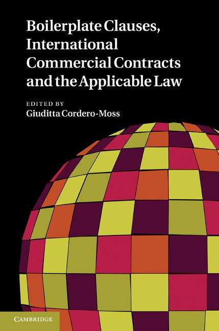 Book cover of Boilerplate Clauses, International Commercial Contracts and the Applicable Law