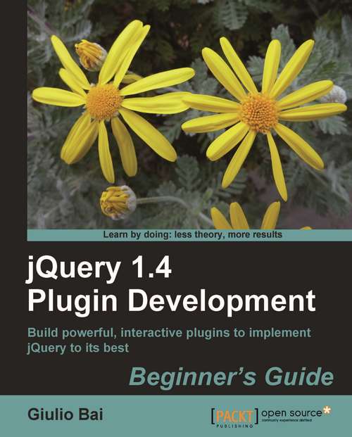 Book cover of jQuery Plugin Development Beginner's Guide