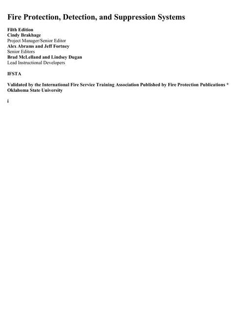 Book cover of Fire Protection, Detection, And Suppression Systems
