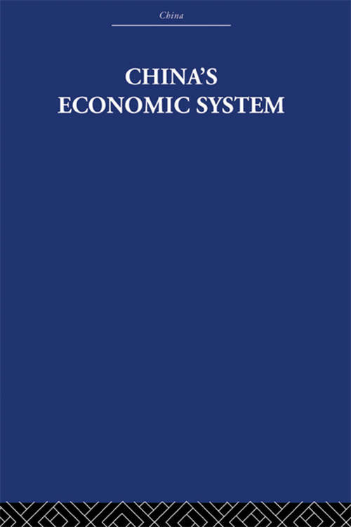 Book cover of China's Economic System