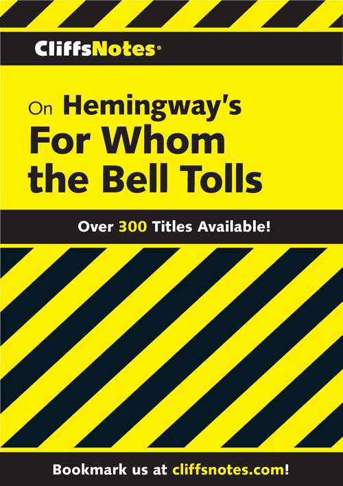 Book cover of CliffsNotes on Hemingway's For Whom the Bell Tolls