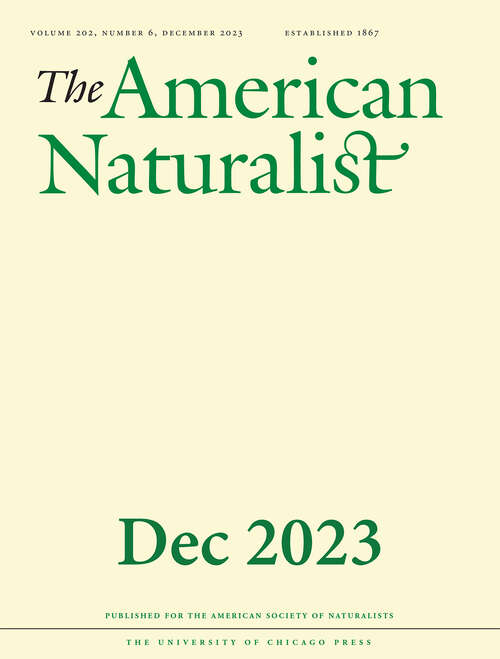 Book cover of The American Naturalist, volume 202 number 6 (December 2023)