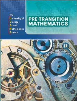 Book cover of Pre-Transition Mathematics (The University of Chicago School Mathematics Project)
