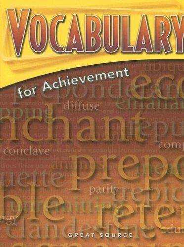 Book cover of Great Source Vocabulary for Achievement: Grade 12