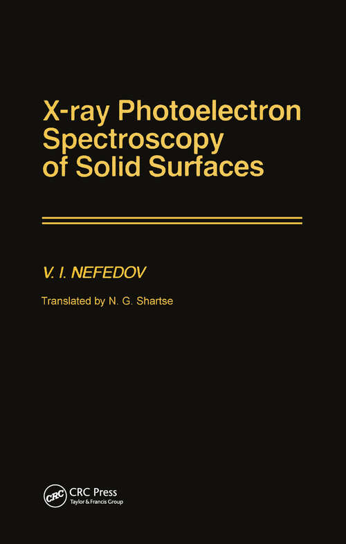 Book cover of X-Ray Photoelectron Spectroscopy of Solid Surfaces