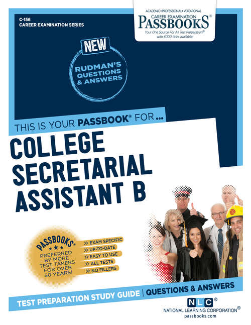 Book cover of College Secretarial Assistant B: Passbooks Study Guide (Career Examination Series)