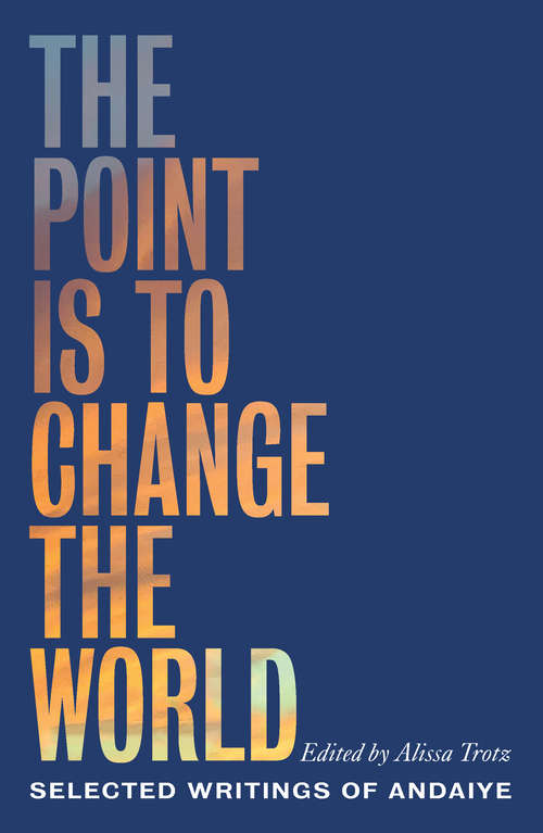 Book cover of The Point Is to Change the World: Selected Writings of Andaiye (Black Critique Ser.)