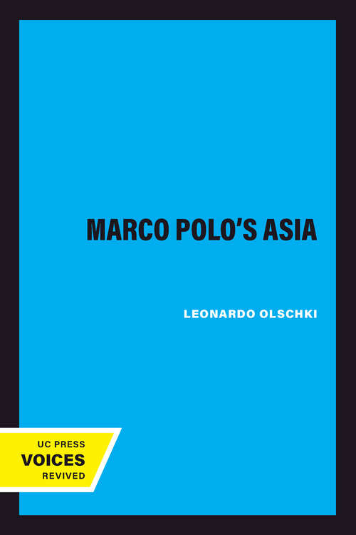 Book cover of Marco Polo's Asia