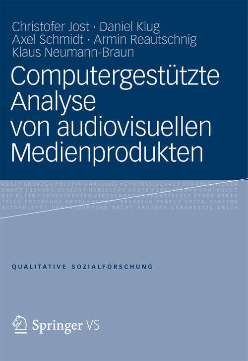 Book cover of Computergestützte Analyse von audiovisuellen Medienprodukten