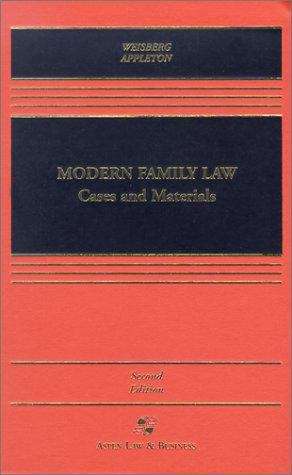 Book cover of Modern Family Law: Cases and Materials 2nd edition