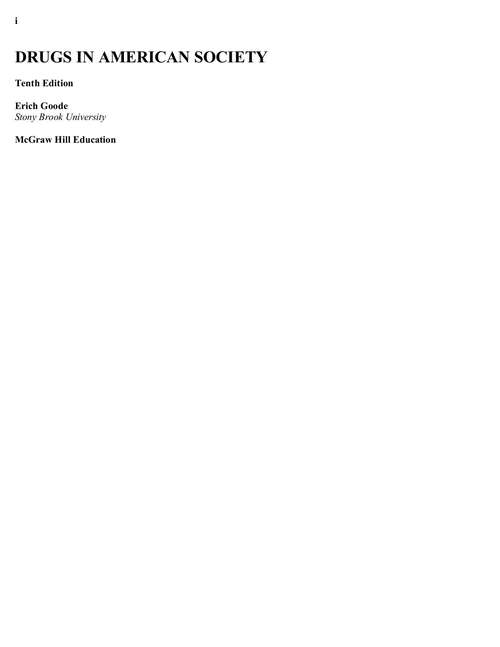 Book cover of Drugs in American Society (Tenth Edition)