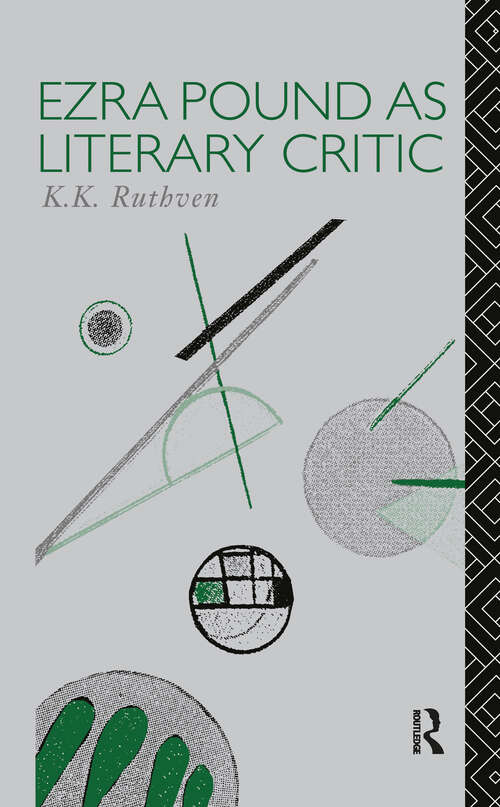Book cover of Ezra Pound as Literary Critic (Critics of the Twentieth Century)
