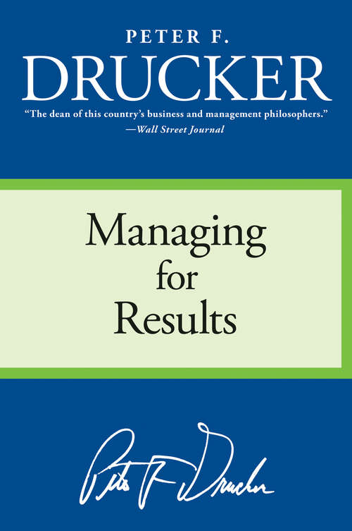 Book cover of Managing for Results