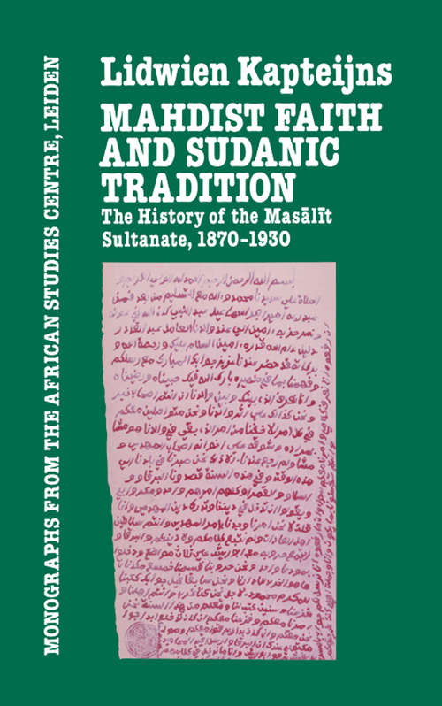 Book cover of Mahdish Faith & Sudanic Traditio