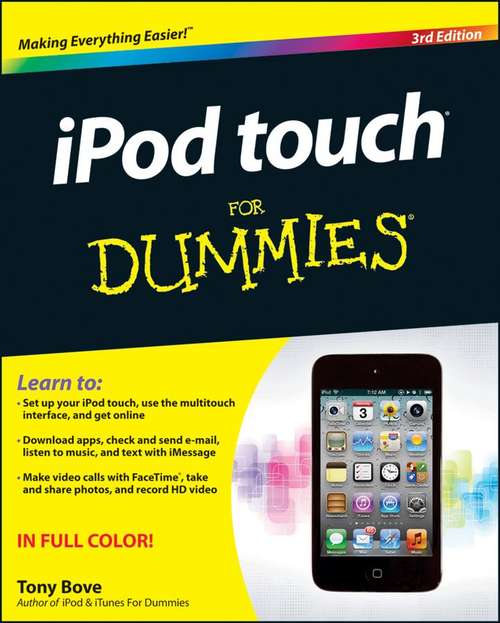 Book cover of iPod touch For Dummies, 3rd Edition