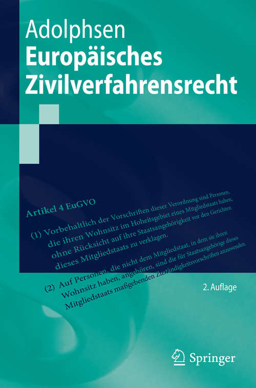 Book cover of Europäisches Zivilverfahrensrecht