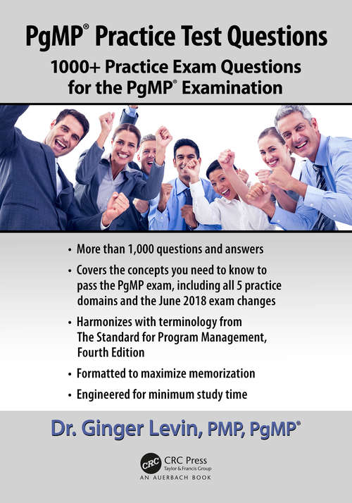 Book cover of PgMP Practice Test Questions: 1000+ Practice Exam Questions for the PgMP Examination