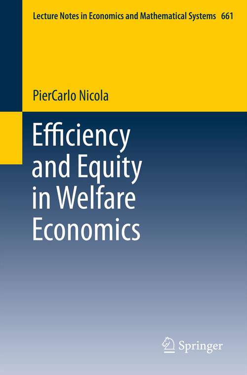 Book cover of Efficiency and Equity in Welfare Economics