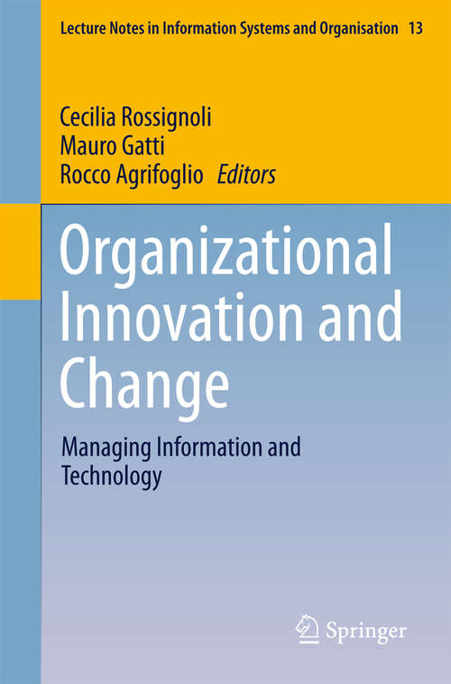 Book cover of Organizational Innovation and Change