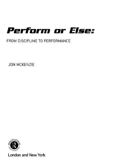 Book cover of Perform or Else: From Discipline to Performance