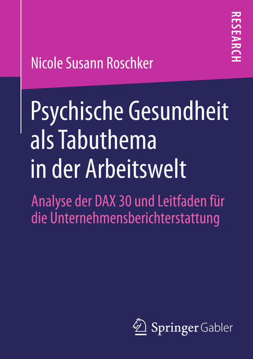 Book cover of Psychische Gesundheit als Tabuthema in der Arbeitswelt