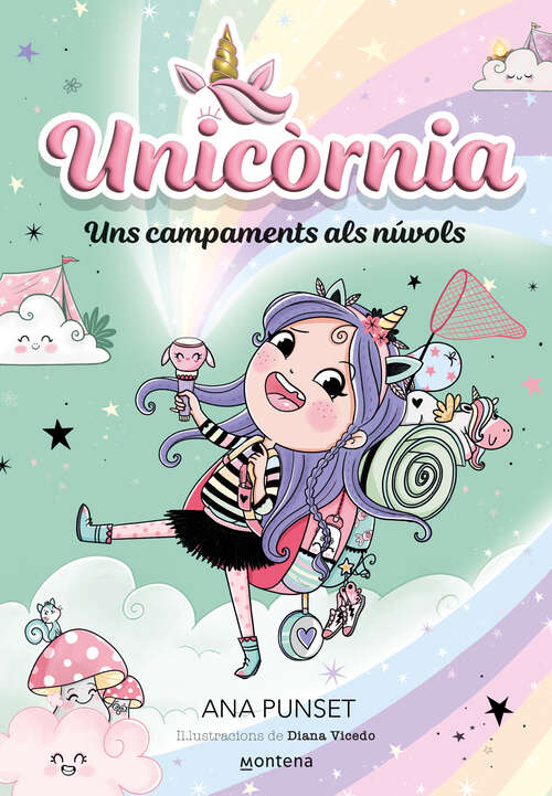 Book cover of Unicòrnia 5 - Uns campaments als núvols: Primeres lectures en català (Unicòrnia: Volumen 5)