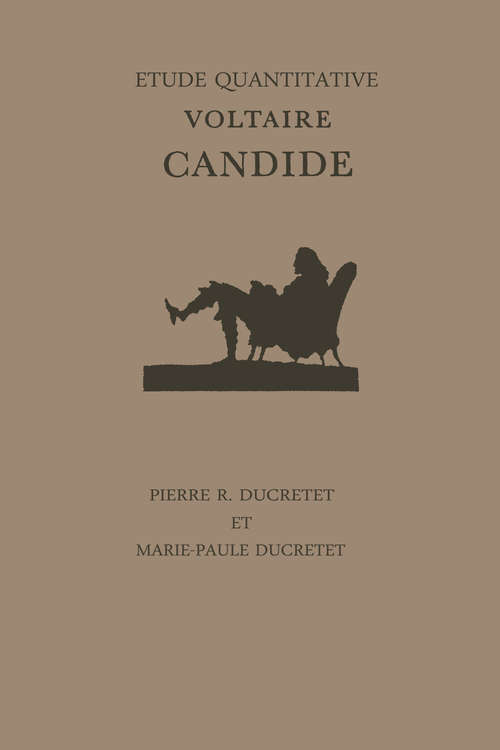 Book cover of Voltaire's Candide: Etude quantitative