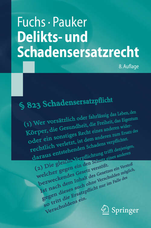 Book cover of Delikts- und Schadensersatzrecht