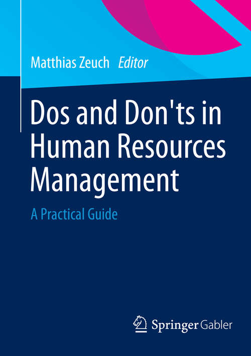 Book cover of Dos and Don'ts in Human Resources Management