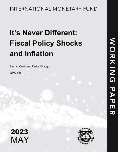 Book cover of It’s Never Different: Fiscal Policy Shocks and Inflation