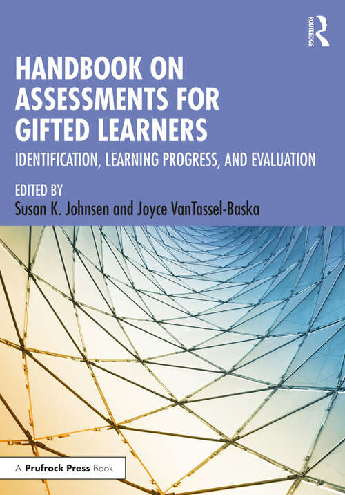 Book cover of Handbook on Assessments for Gifted Learners: Identification, Learning Progress, and Evaluation