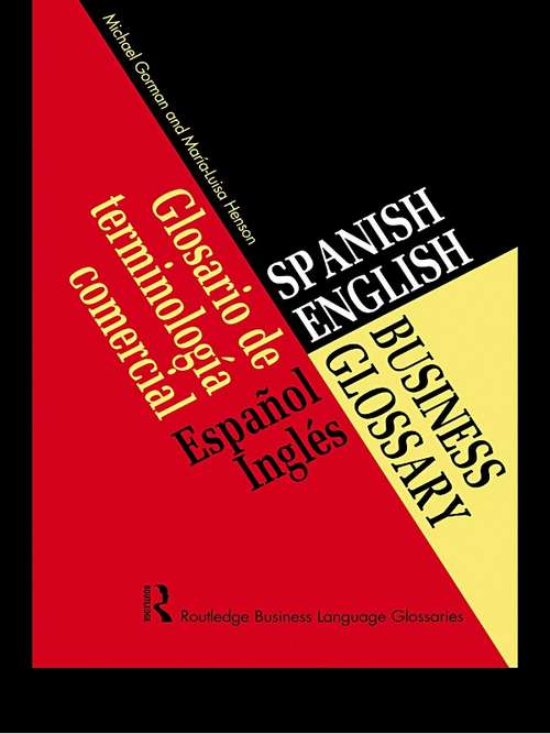 Book cover of Spanish/English Business Glossary