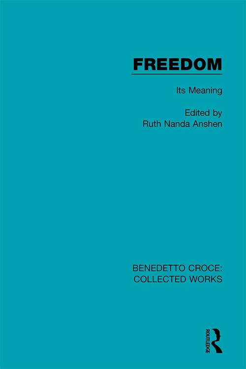 Book cover of Freedom: Its Meaning (Collected Works)