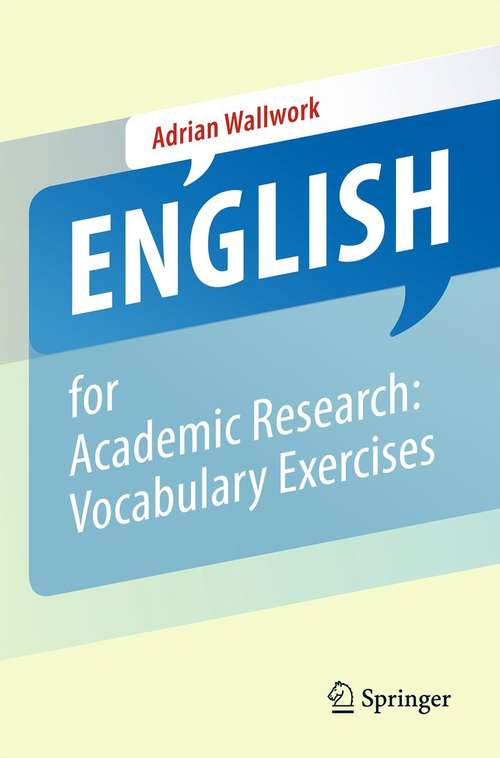 Book cover of English for Academic Research: Vocabulary Exercises