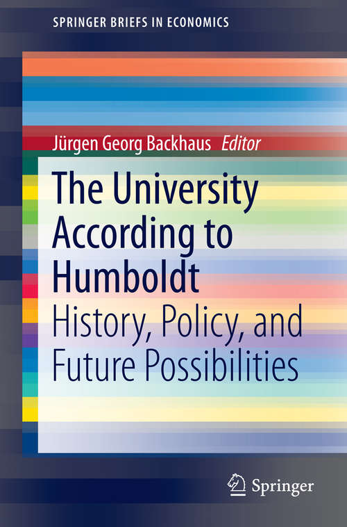 Book cover of The University According to Humboldt