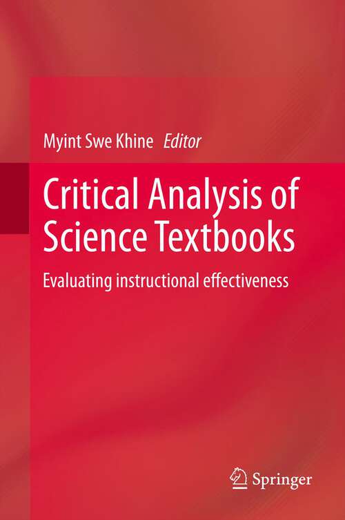 Book cover of Critical Analysis of Science Textbooks: Evaluating instructional effectiveness