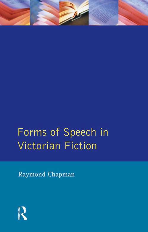Book cover of Forms of Speech in Victorian Fiction