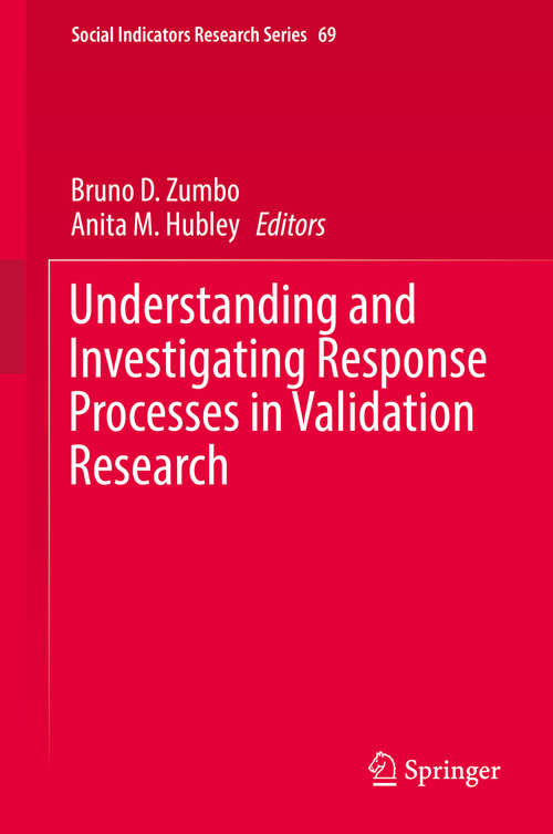 Book cover of Understanding and Investigating Response Processes in Validation Research