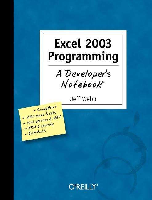 Book cover of Excel 2003 Programming: A Developer's Notebook