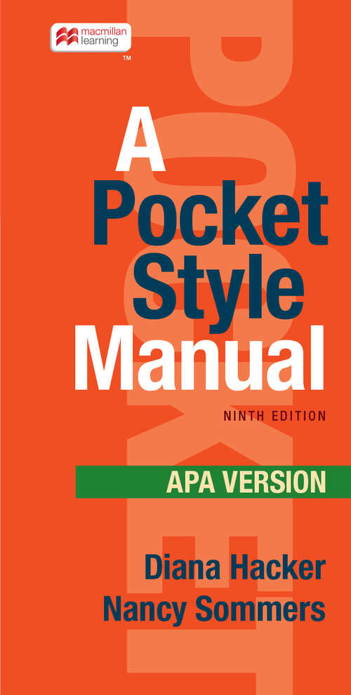 Book cover of A Pocket Style Manual, APA Version (Ninth Edition)