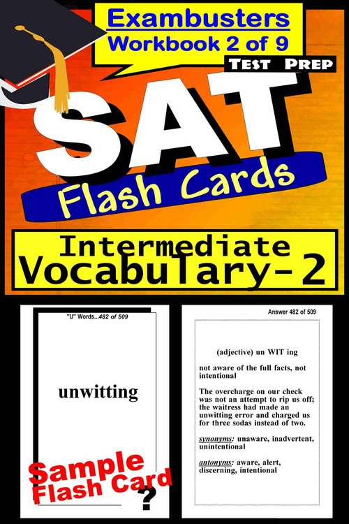 Book cover of SAT Test Prep Flash Cards: Intermediate Vocabulary (Exambusters SAT Workbook: 2 of 9)