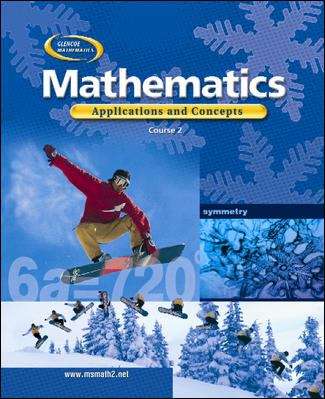 Book cover of Glencoe Mathematics: Mathematics Applications and Concepts, Course 2 [Grade 7]