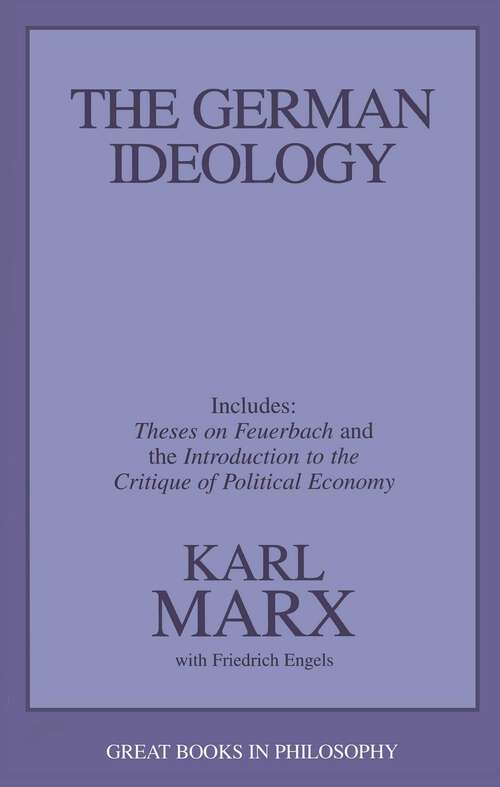Book cover of German Ideology: Including Thesis on Feuerbach