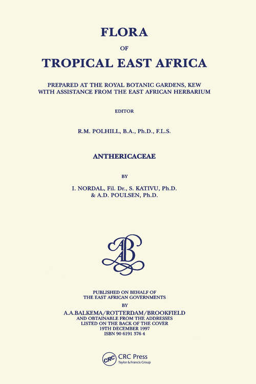 Book cover of Flora of Tropical East Africa - Anthericaceae (1997)
