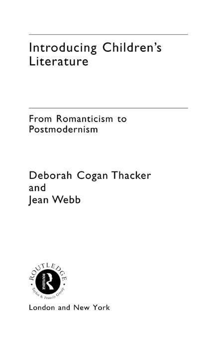 Book cover of Introducing Children's Literature: From Romanticism to Postmodernism