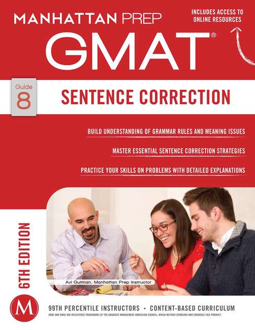 Book cover of GMAT Sentence Correction (Manhattan Prep GMAT Strategy Guides)