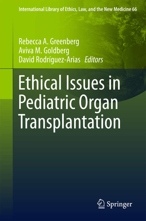 Book cover of Ethical Issues in Pediatric Organ Transplantation