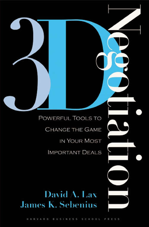 Book cover of 3-D Negotiation